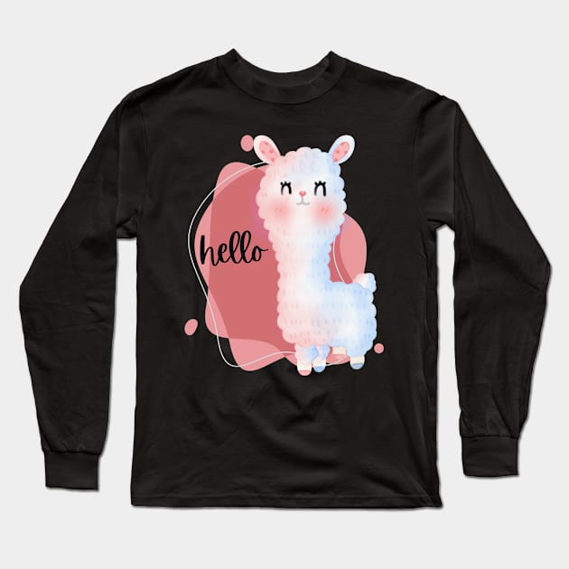 Hello Cute and Smart Cookie Sweet little happy llama cute baby outfit Long Sleeve T-Shirt by BoogieCreates